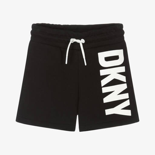 DKNY-Teen Girls Black Cotton Logo Shorts | Childrensalon Outlet