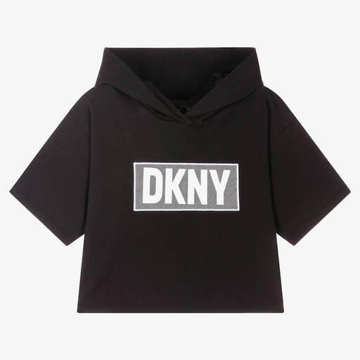 DKNY-Teen Girls Black Logo Hoodie | Childrensalon Outlet