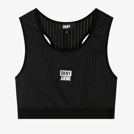DKNY-Teen Girls Black Logo Sports Top | Childrensalon Outlet