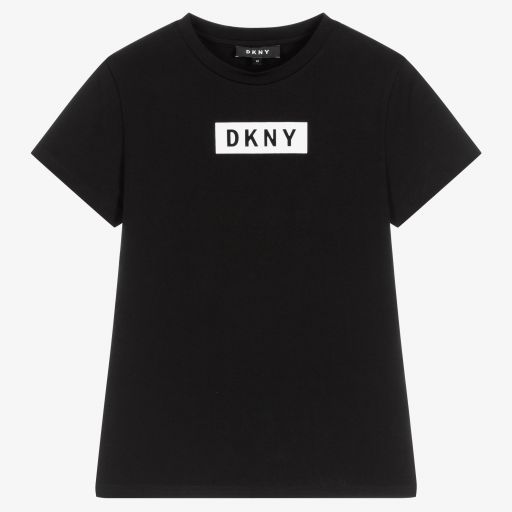 DKNY-Teen Girls Black Logo T-Shirt | Childrensalon Outlet