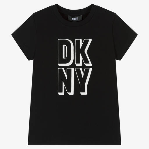 DKNY-Teen Girls Black Logo T-Shirt | Childrensalon Outlet