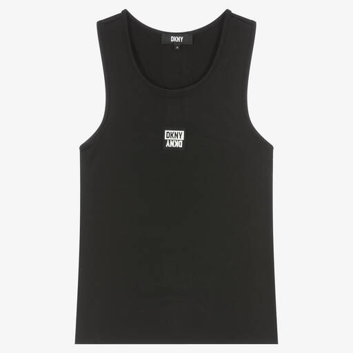 DKNY-Teen Girls Black Logo Vest Top | Childrensalon Outlet