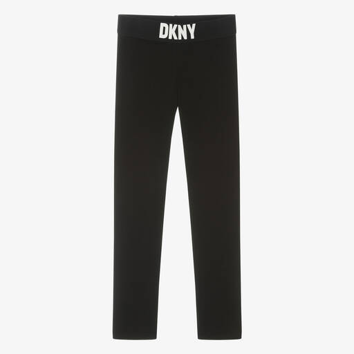 DKNY-ليغنغز قطن عضوي جيرسي لون أسود للمراهقات | Childrensalon Outlet