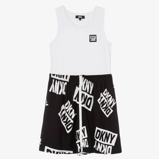 DKNY-Teen Girls Black & White Logo Dress | Childrensalon Outlet