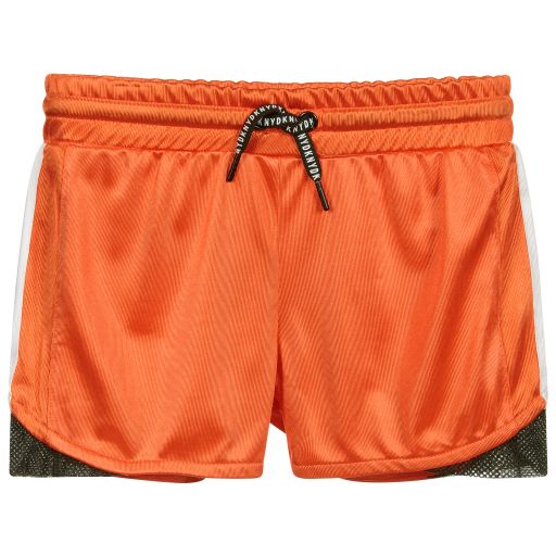 DKNY-Teen Girls Orange Logo Shorts | Childrensalon Outlet