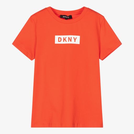 DKNY-Teen Girls Orange Logo T-Shirt | Childrensalon Outlet