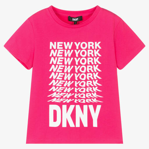 DKNY-Teen Girls Pink New York Logo T-Shirt | Childrensalon Outlet