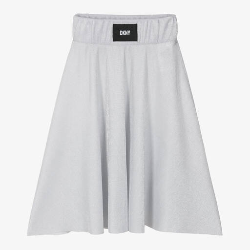 DKNY-Teen Girls Silver Plissé Midi Skirt | Childrensalon Outlet