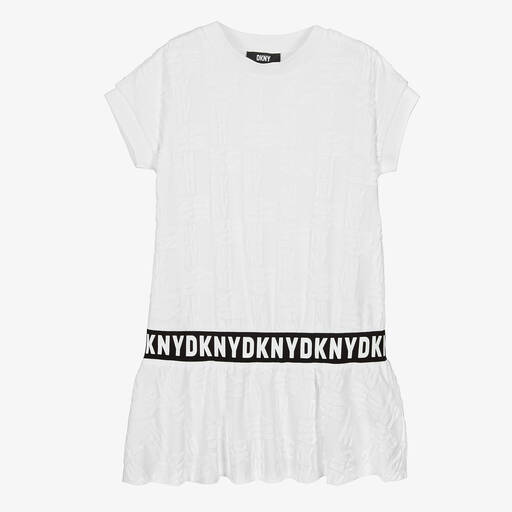 DKNY-Teen Girls White Cotton Towelling Dress | Childrensalon Outlet