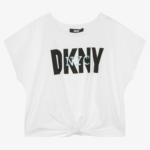 DKNY-Белая укороченная футболка | Childrensalon Outlet