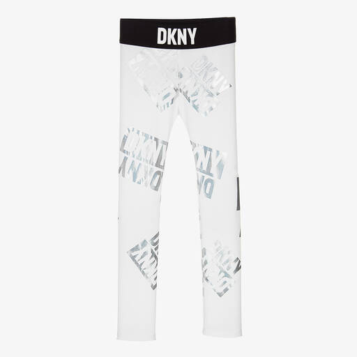 DKNY-Legging blanc cassé irisé ado fille | Childrensalon Outlet
