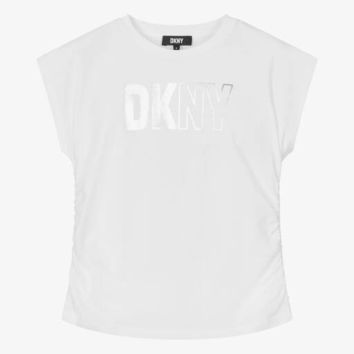 DKNY-Teen Girls White Organic Cotton T-Shirt | Childrensalon Outlet