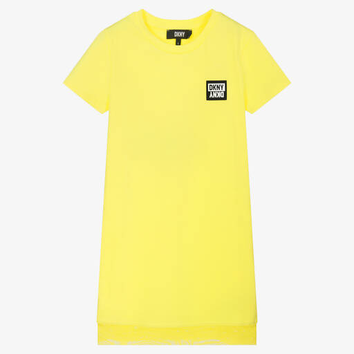 DKNY-Teen Girls Yellow Cotton T-Shirt Dress | Childrensalon Outlet