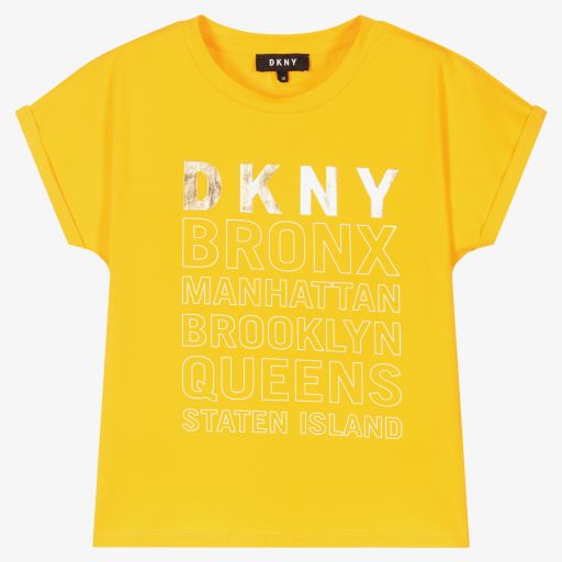DKNY-T-shirt jaune Ado fille | Childrensalon Outlet
