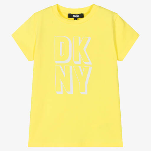DKNY-Gelbes Teen T-Shirt für Mädchen | Childrensalon Outlet