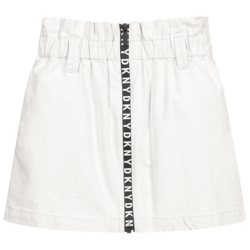 DKNY-Teen Ivory Logo Mini Skirt | Childrensalon Outlet
