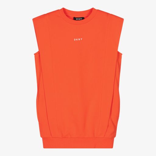 DKNY-Teen Orange Cotton Logo Dress | Childrensalon Outlet