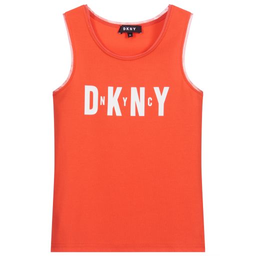 DKNY-Teen Orange Logo Vest Top | Childrensalon Outlet