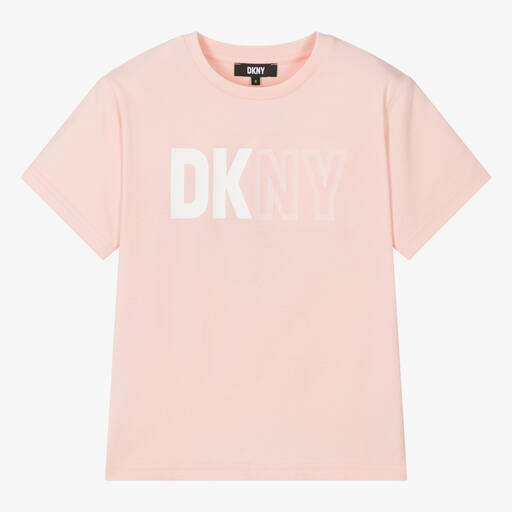 DKNY-تيشيرت قطن عضوي لون زهري تينز | Childrensalon Outlet