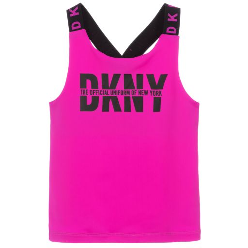DKNY-Teen Pink Logo Vest Top | Childrensalon Outlet