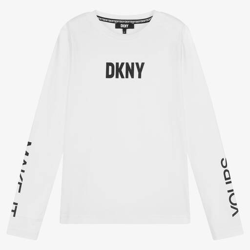 DKNY-Teen White Cotton Make It Yours Top  | Childrensalon Outlet