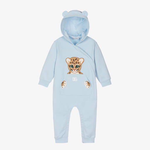 Dolce & Gabbana-Baby Boys Blue Cotton Tiger Romper | Childrensalon Outlet