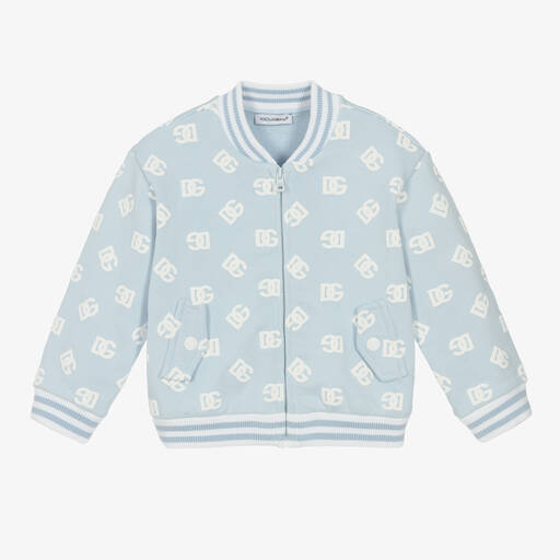 Dolce & Gabbana-Baby Boys Blue & White Crossover DG Bomber Jacket | Childrensalon Outlet