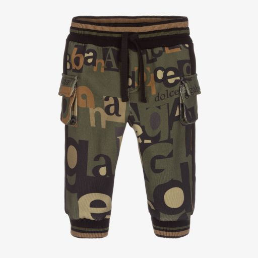 Dolce & Gabbana-Baby Boys Green Logo Joggers | Childrensalon Outlet