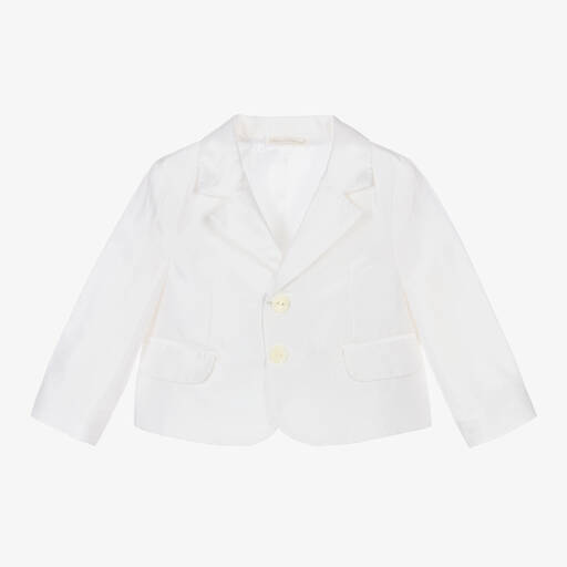 Dolce & Gabbana-جاكيت بلايزر حرير لون أبيض للمواليد | Childrensalon Outlet