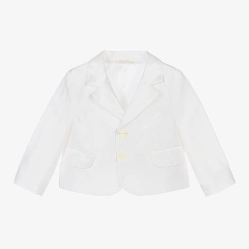 Dolce & Gabbana-Baby Boys White Silk Blazer | Childrensalon Outlet