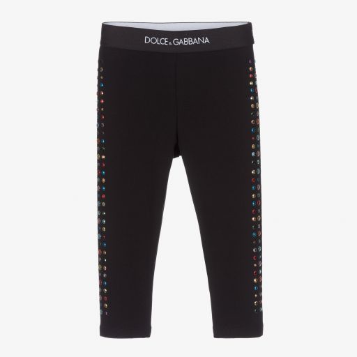 Dolce & Gabbana-Baby Girls Black Leggings | Childrensalon Outlet