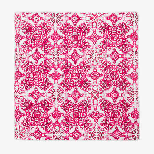 Dolce & Gabbana-Baby Girls Pink Cotton Majolica Blanket (80cm) | Childrensalon Outlet