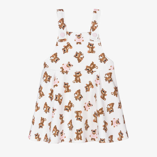 Dolce & Gabbana-Белое хлопковое платье со львятами | Childrensalon Outlet