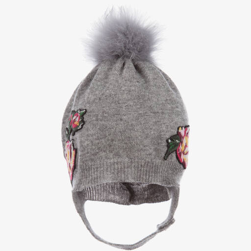 Dolce & Gabbana-Baby Girls Wool Pom-Pom Hat  | Childrensalon Outlet