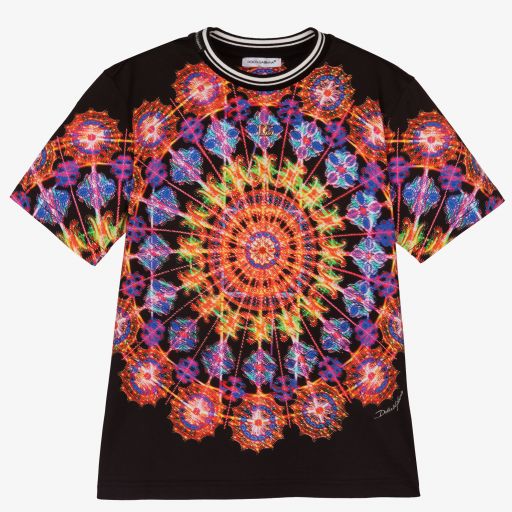 Dolce & Gabbana-Black Illumination T-Shirt | Childrensalon Outlet