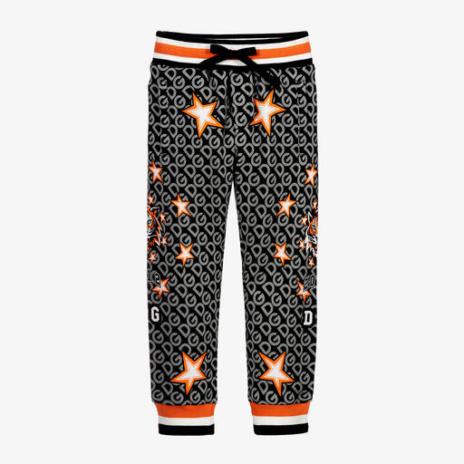 Dolce & Gabbana-Black & Orange Cotton Joggers | Childrensalon Outlet