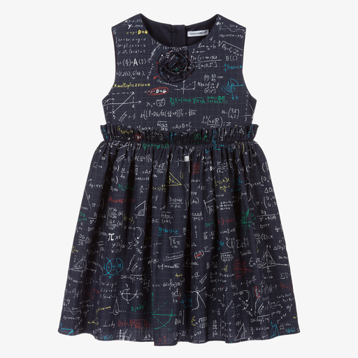 Dolce & Gabbana-Blue Cotton Algebra Dress  | Childrensalon Outlet