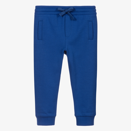 Dolce & Gabbana-Blue Cotton Logo Joggers | Childrensalon Outlet