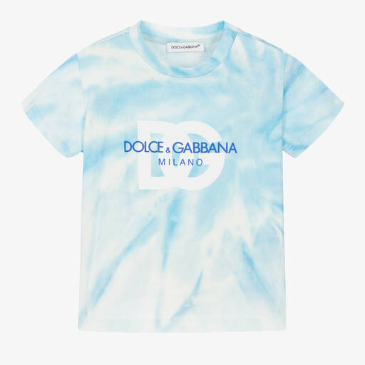 Dolce & Gabbana-Blue Cotton Tie-Dye T-Shirt | Childrensalon Outlet