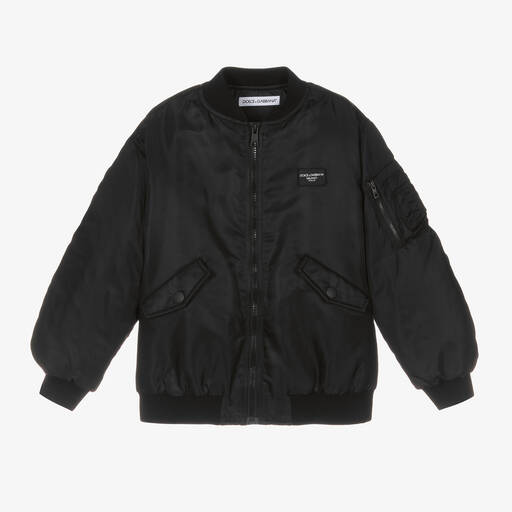 Dolce & Gabbana-Boys Black Bomber Jacket | Childrensalon Outlet