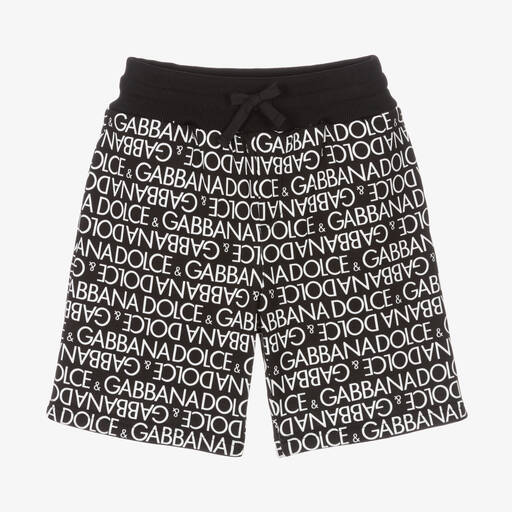 Dolce & Gabbana-Short noir en coton garçon | Childrensalon Outlet