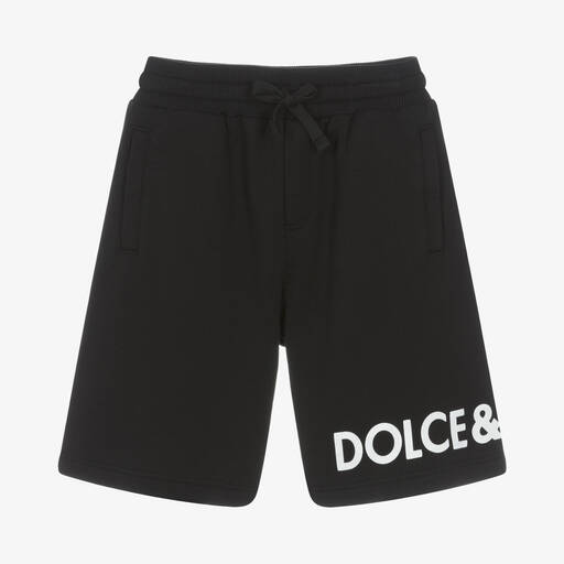 Dolce & Gabbana-Boys Black Cotton Shorts | Childrensalon Outlet