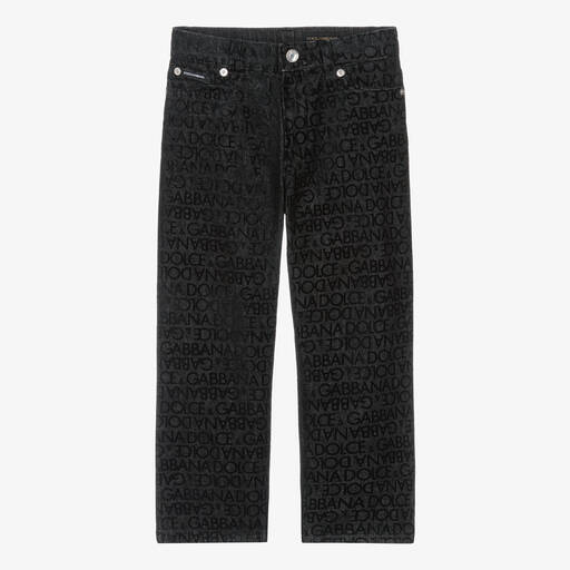 Dolce & Gabbana-Jean noir en denim pour garçon  | Childrensalon Outlet