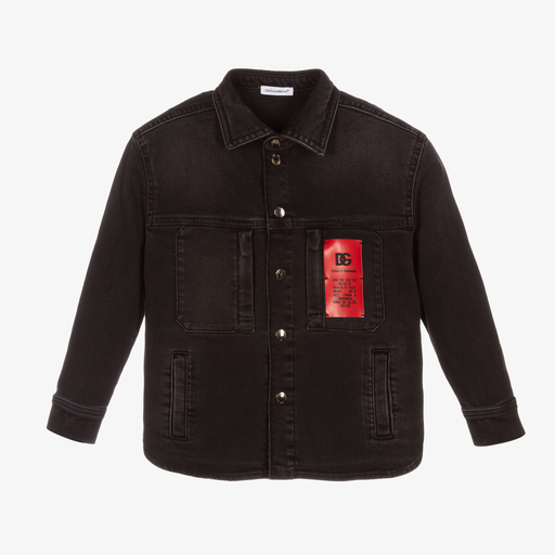 Dolce & Gabbana-Boys Black Denim Jacket | Childrensalon Outlet