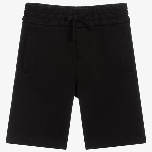 Dolce & Gabbana-Boys Black Jersey Logo Shorts | Childrensalon Outlet