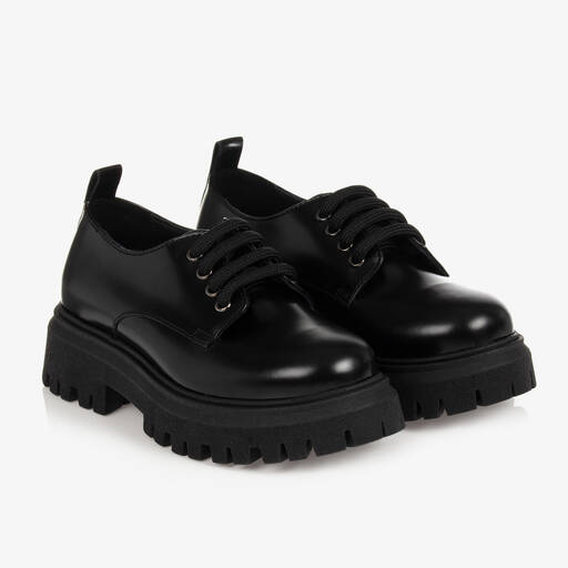 Dolce & Gabbana-Chaussures noires à lacets Garçon | Childrensalon Outlet