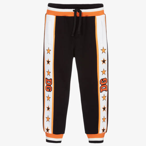 Dolce & Gabbana-Черно-оранжевые спортивные штаны для мальчиков | Childrensalon Outlet