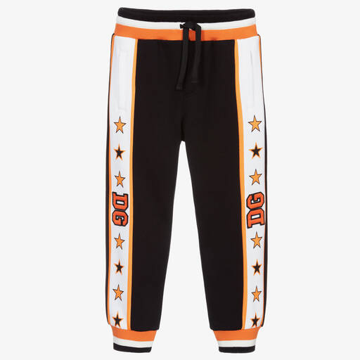 Dolce & Gabbana-Boys Black & Orange Joggers | Childrensalon Outlet