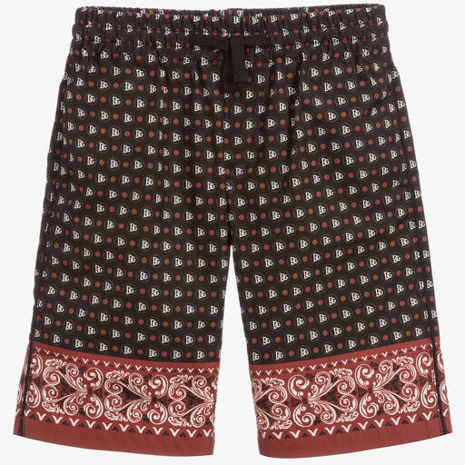 Dolce & Gabbana-Boys Black & Red Cotton Shorts | Childrensalon Outlet
