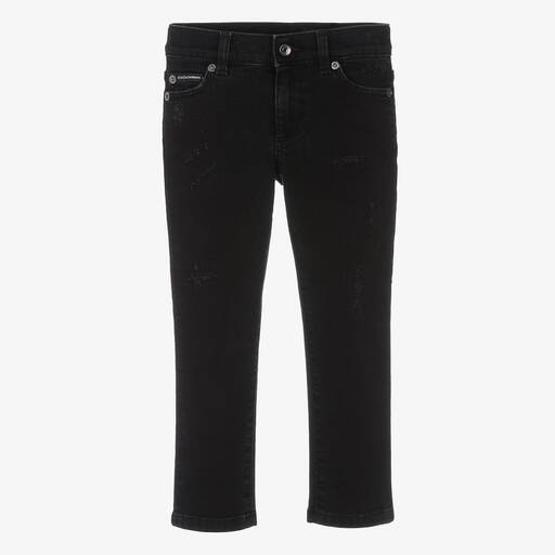 Dolce & Gabbana-Boys Black Slim Fit Denim Jeans | Childrensalon Outlet
